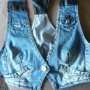 Chiqle Denim Architect Bustier Jean Vest